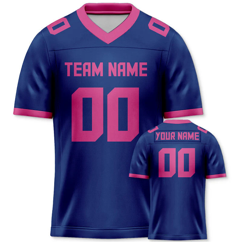 Custom Royal Pink Mesh Authentic Football Jersey