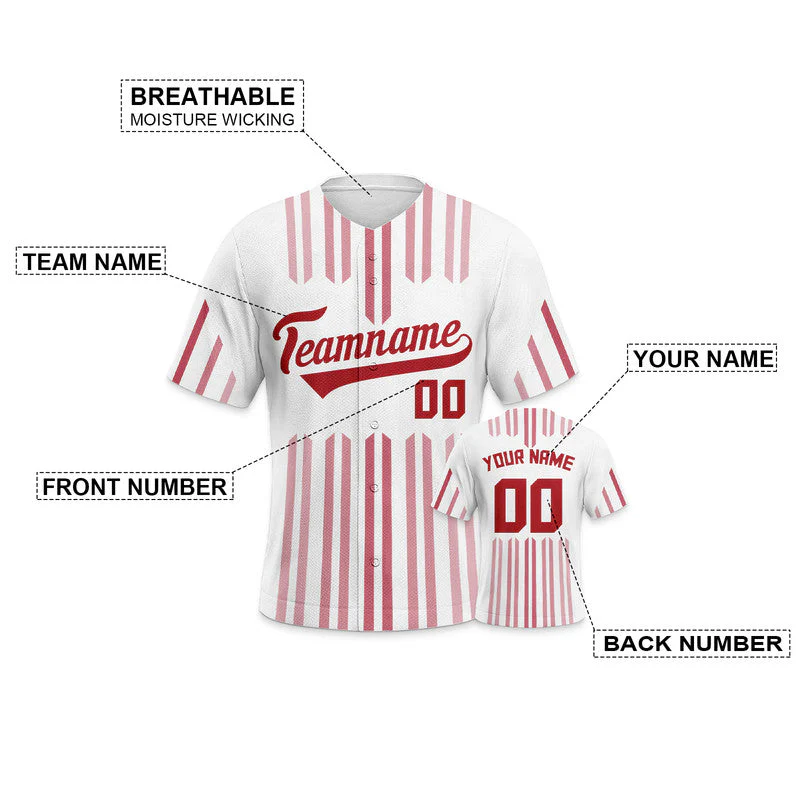 Custom White Red Creative  Cool Concept Authentic Baseball Jersey4