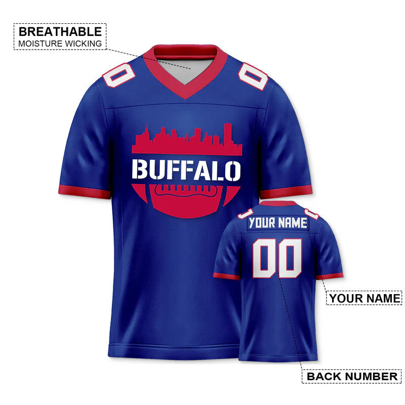 Custom Football Jersey With Buffalo City Souvenir Fashion Football Shirt
