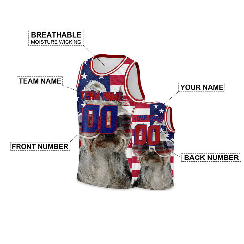 Custom 3D American Flag Fashion Authentic Basketball Jersey2